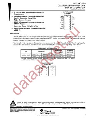 SN74AHC125QDRG4Q1 datasheet  